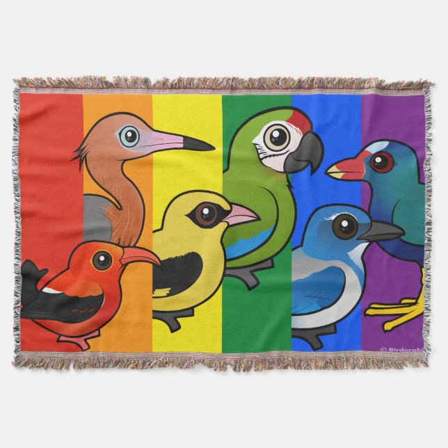 Manta Bandera del Orgullo Birdorable (Anverso)