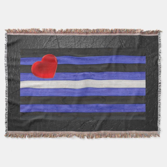 Manta Bandera del orgullo de cuero de SlipperyJoe negro  (Anverso)