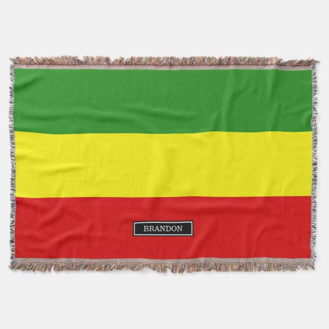 Manta Bandera del orgullo de Rastafarian (Anverso)
