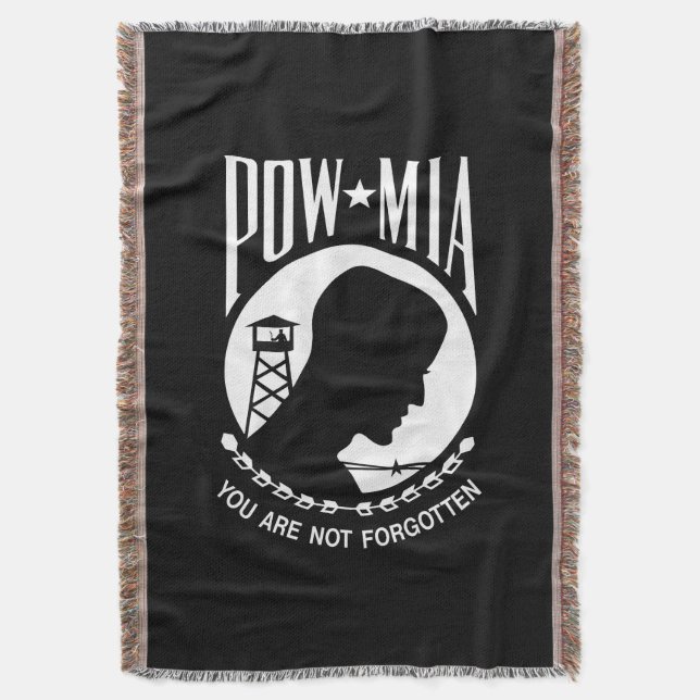 Manta Bandera del POW MIA: Soldados desaparecidos en la  (Frente vertical)
