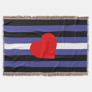 Manta Bandera y corazón del orgullo de cuero