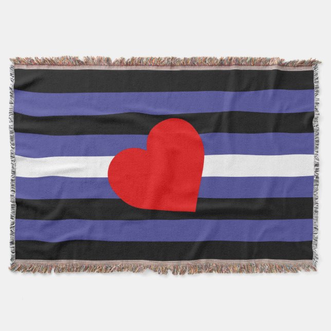Manta Bandera y corazón del orgullo de cuero (Anverso)