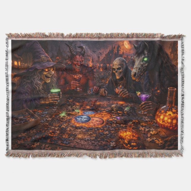 Manta Banquete gótico de Halloween de ídolos (Anverso)