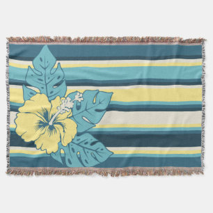 Manta Banzai Beach Hawaiano Hibiscus Striped Blanket