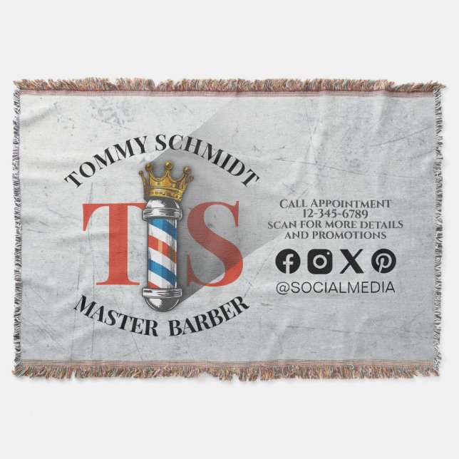 Manta Barber Hair Shop King Crown Barber Pole Hair Salon (Anverso)