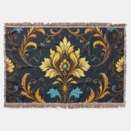 Manta "Barockes Ornament-Muster in Gold und Schwarz"