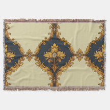 "Barockes Ornament-Muster in Gold und Schwarz"