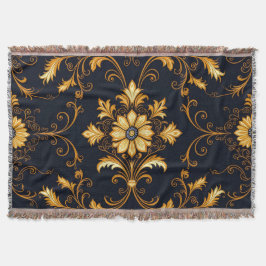 Manta "Barockes Ornament-Muster in Gold und Schwarz" Dec