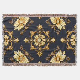 Manta "Barockes Ornament-Muster in Gold und Schwarz" Dec