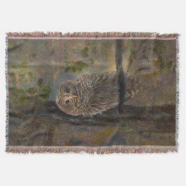 Manta Barred Owl Painting 14 x 28