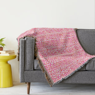 Manta Batik tribal - tonos rosa y coral
