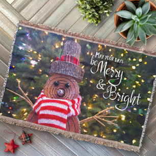 Manta "Be Merry and Bright" Feliz, dulce negro ruso