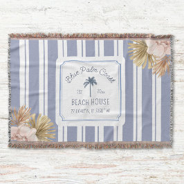 Manta Beach House Blue Stripes Coastal Boho Farmhouse