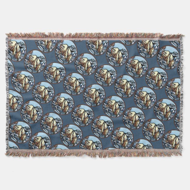 Manta Bear Art Blanket Native Polar Bear Throth Blanket (Anverso)