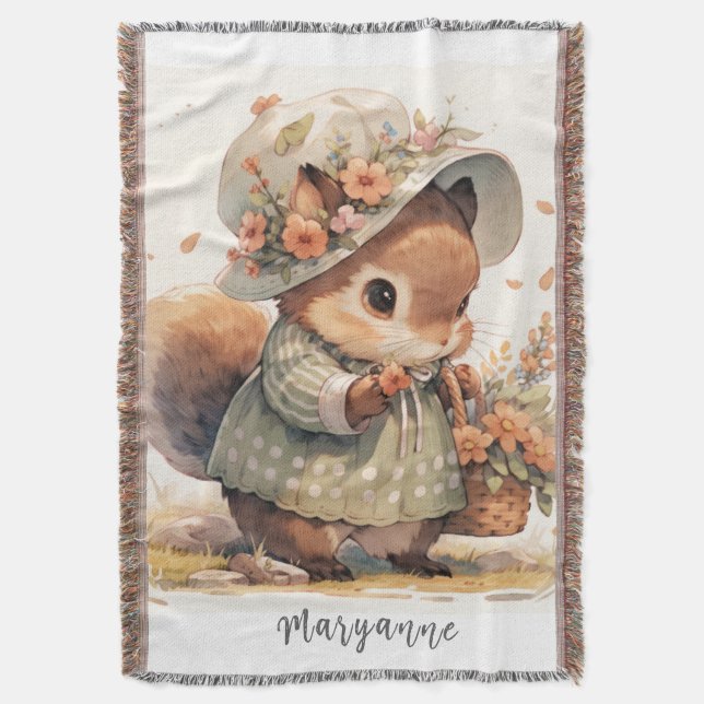 Manta Beatrix Potter Style Baby Squirrel (Frente vertical)