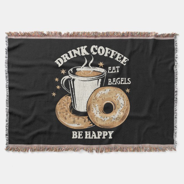 Manta Bebe Café Come Bagels Sé Feliz (Anverso)