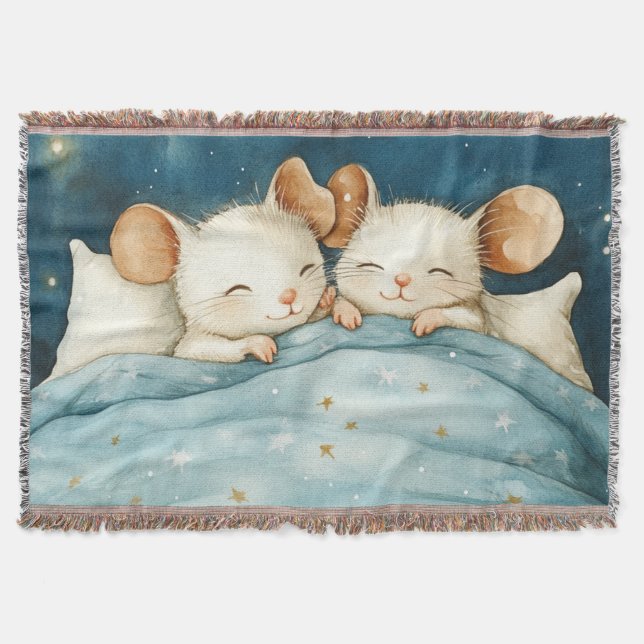 Manta Bedtime Mice Throw Blanket (Anverso)