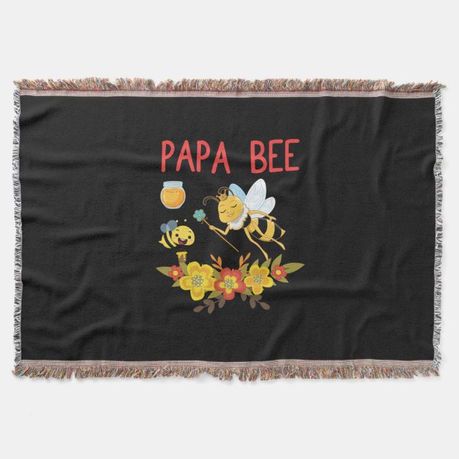 Manta Beekeeper Gift | Flores de abeja de papá (Anverso)