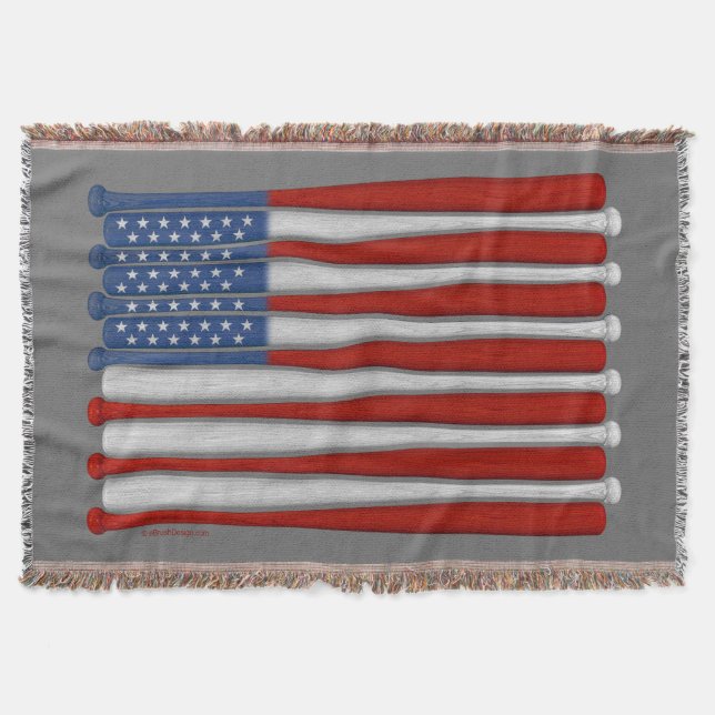 Manta Béisbol América (EE.UU.) Throw Blanket (Anverso)