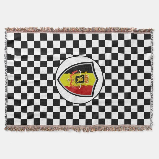 Manta Belgium flag-coat arms throw blanket (Anverso)