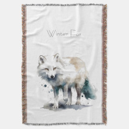 Manta Belleza Ártica: Zorro de invierno personalizado