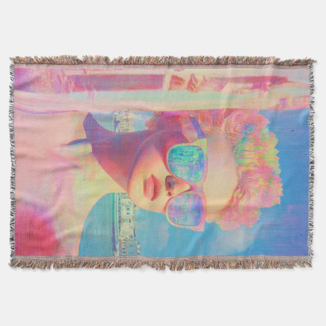 Manta Belleza costera neón con gafas de sol (Anverso)