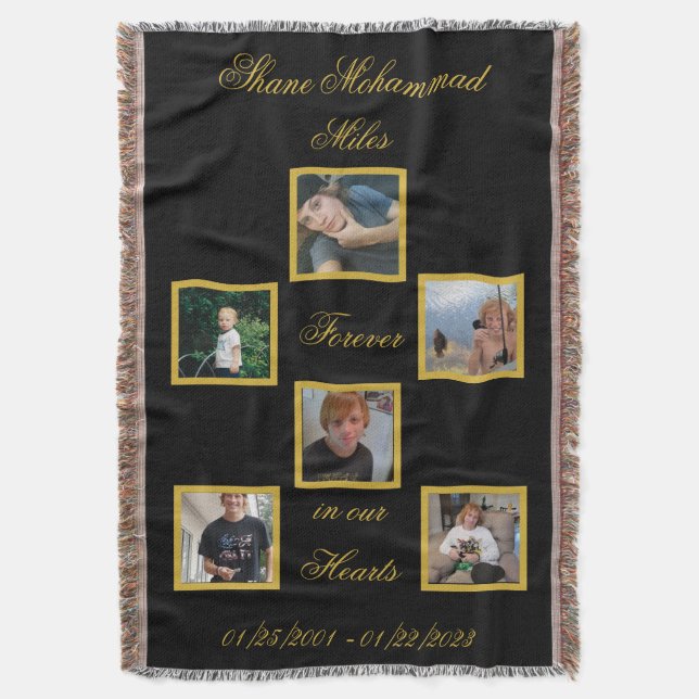 Manta Bereavement Memory Keepsake Photo Throw Blanket (Frente vertical)