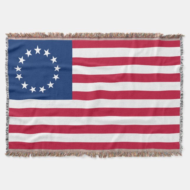 Manta Betsy Ross Bandera de los Estados Unidos Circa 177 (Anverso)