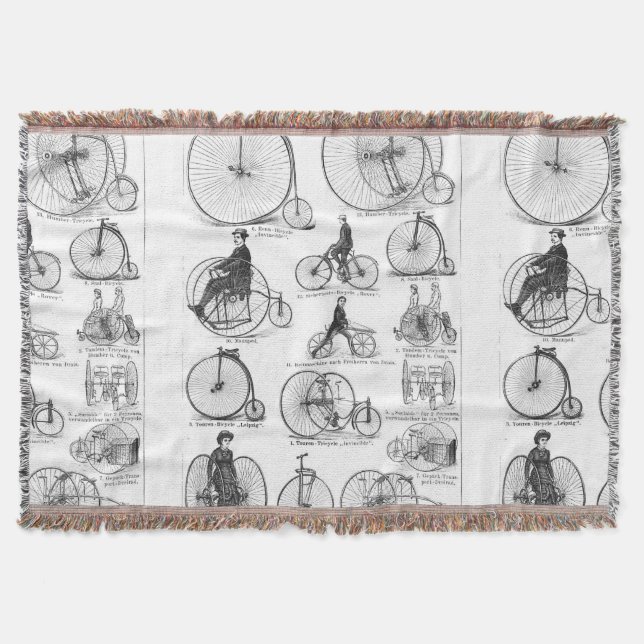 Manta Bicicleta de rueda alta Penny Farthing (Anverso)