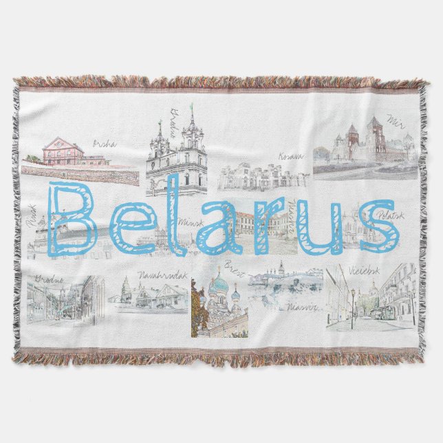 Manta Bielorrusia Minsk Brest Architecture Throw Blanket (Anverso)