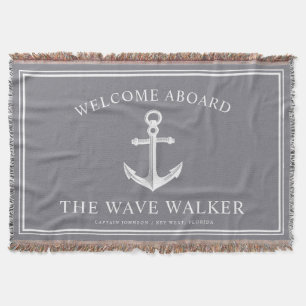 Manta Bienvenida a los barcos náuticos  Gris y blanco