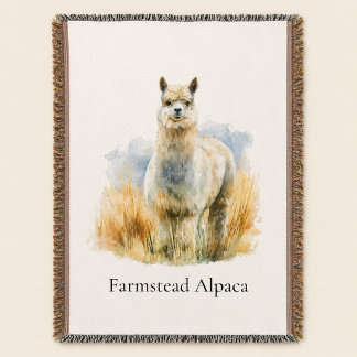 Manta Bienvenida personalizada a la granja de alpacas