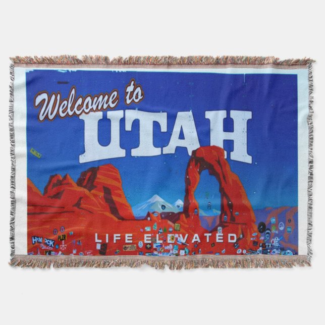 Manta Bienvenidos al Rótulo Utah (Anverso)