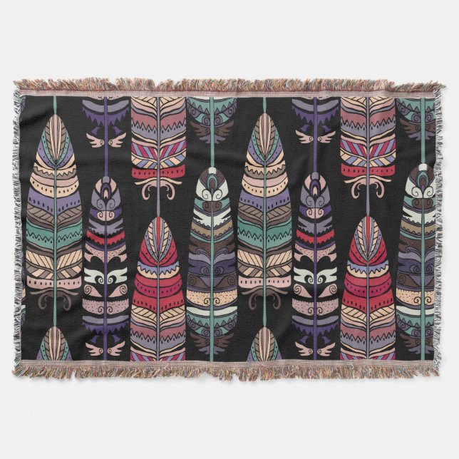 Manta Birds Feathers Tribal Art Seamless (Anverso)