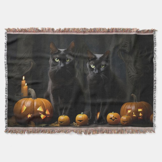 Manta Black Cats Blanket (Anverso)