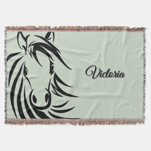 Manta Black Horse Head Green (Anverso)