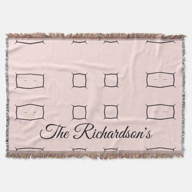 Manta Black Pink Personalized Geometric Minimal Bedding (Anverso)