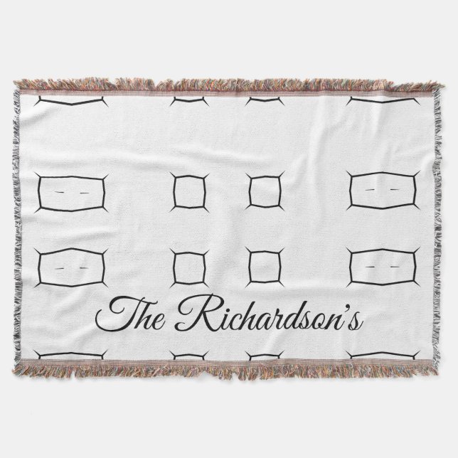 Manta Black White Geometric Pattern | Minimal Abstract (Anverso)