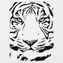 Manta blanca del bebé del tigre