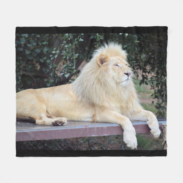 Manta blanca del paño grueso y suave del león (Frente (Horizontal))