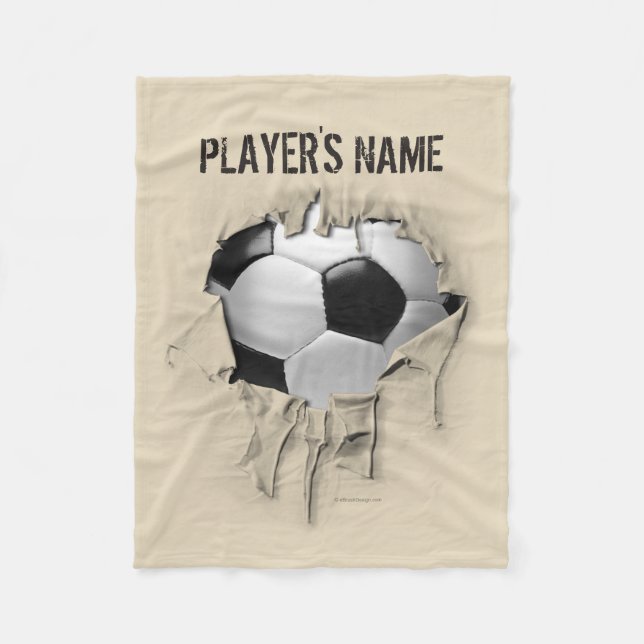Manta blanca personalizada fútbol rasgada del paño (Anverso)