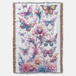 Manta Blancanato de mariposa pastel