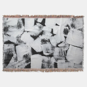 Manta Blanco negro, lienzo pintado abstracto.