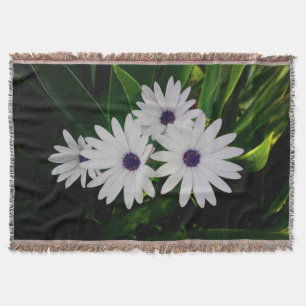 Manta Blanda de empuje de flor blanca