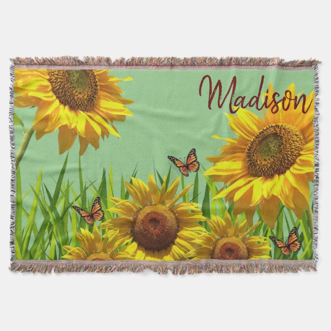 Manta Blanda de mariposa de girasol (Anverso)