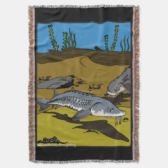 MANTA BLANKET - LAKE STURGEON COLORING PAGE  (Frente vertical)
