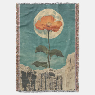 Manta Bloom Naranja iluminado por luna - Encanto de Boho