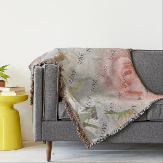 Manta "Blooms of Love: rosas rosas rosas y blancas en lí