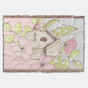 Manta Bloque de colores florales de Birdhouse