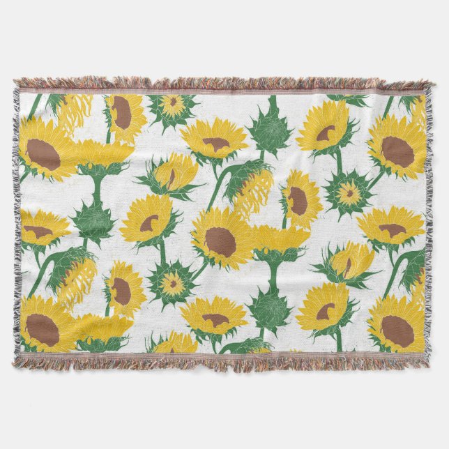 Manta Bloque de madera Imprimir amarillo girasol (Anverso)